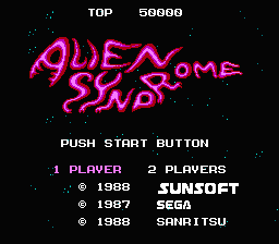 Alien Syndrome title screenshot